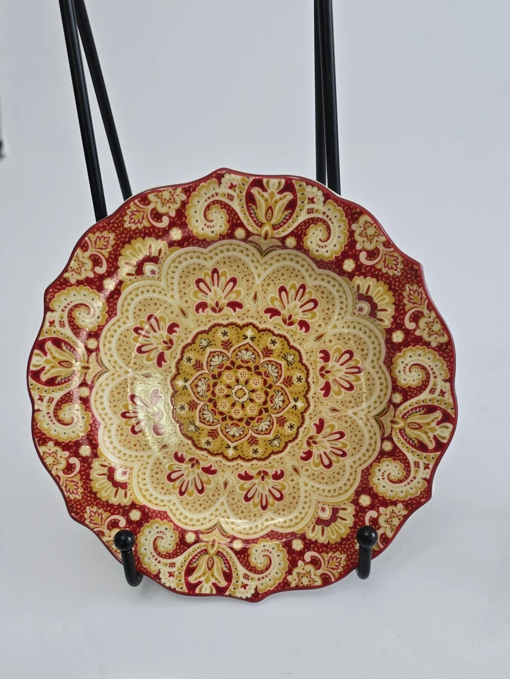 222 Fifth Set Of 6 Lyria Saffron Porcelain China Saucers